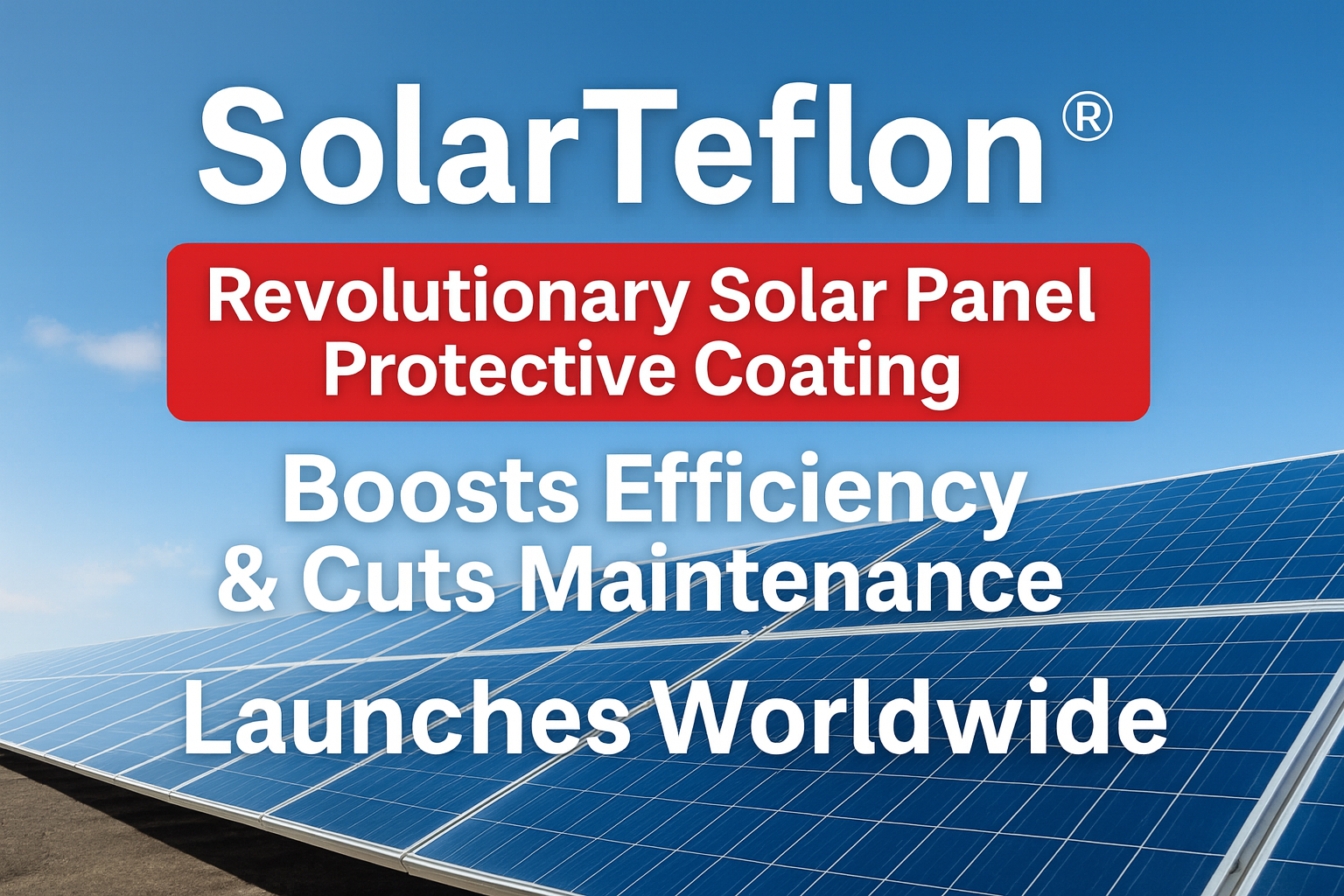 SolarTeflon® Launches Worldwide – Boosting Solar Panel Efficiency